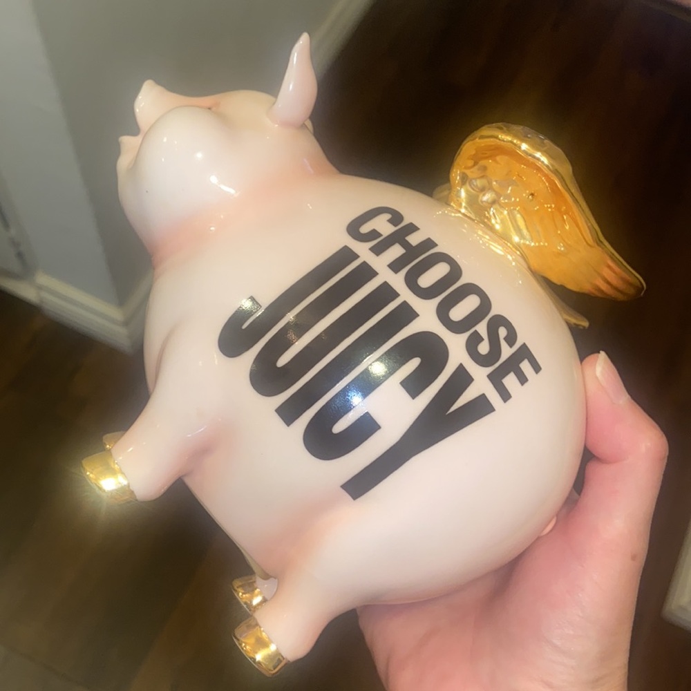 Y2K RARE VINTAGE Juicy Couture IF PIGS COULD FLY PINK PIGGY bank CERAMIC
